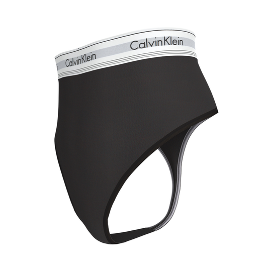 Calvin String Thong Cotton Stretch Rib Black
