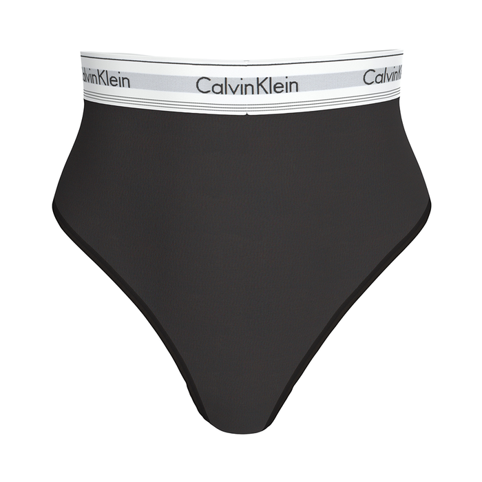 Calvin String Thong Cotton Stretch Rib Black