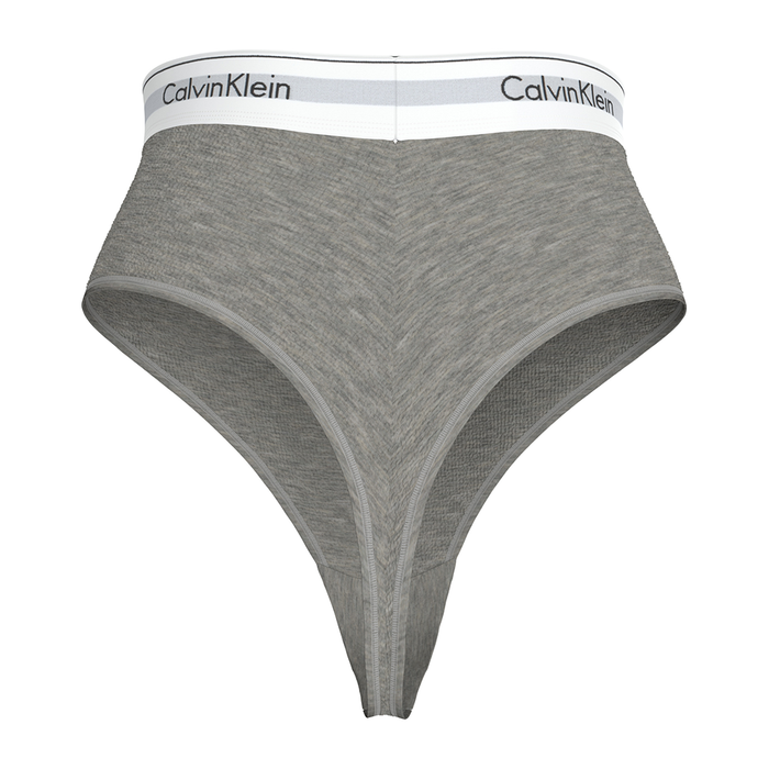 Calvin String Thong Cotton Stretch Rib Grey