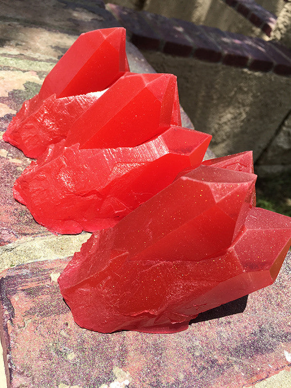 CAST URETHANE GLOW IN THE DARK WALL CRYSTAL- MEDIUM-RED