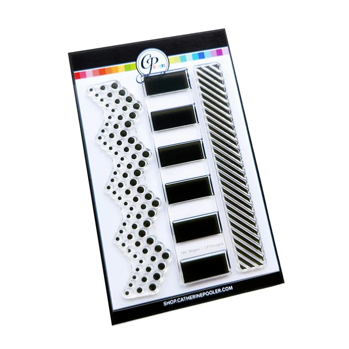 Catherine Pooler - Stamp - Yay Stripes. Available at Embellish Away located in Bowmanville Ontario Canada.