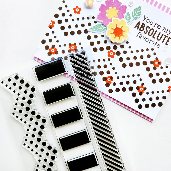 Catherine Pooler - Stamp - Yay Stripes. Available at Embellish Away located in Bowmanville Ontario Canada. Example by Catherine Pooler Designs.