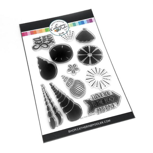 Catherine Pooler - Stamp & Die Set - She Sells Seashells. Available at Embellish Away located in Bowmanville Ontario Canada.