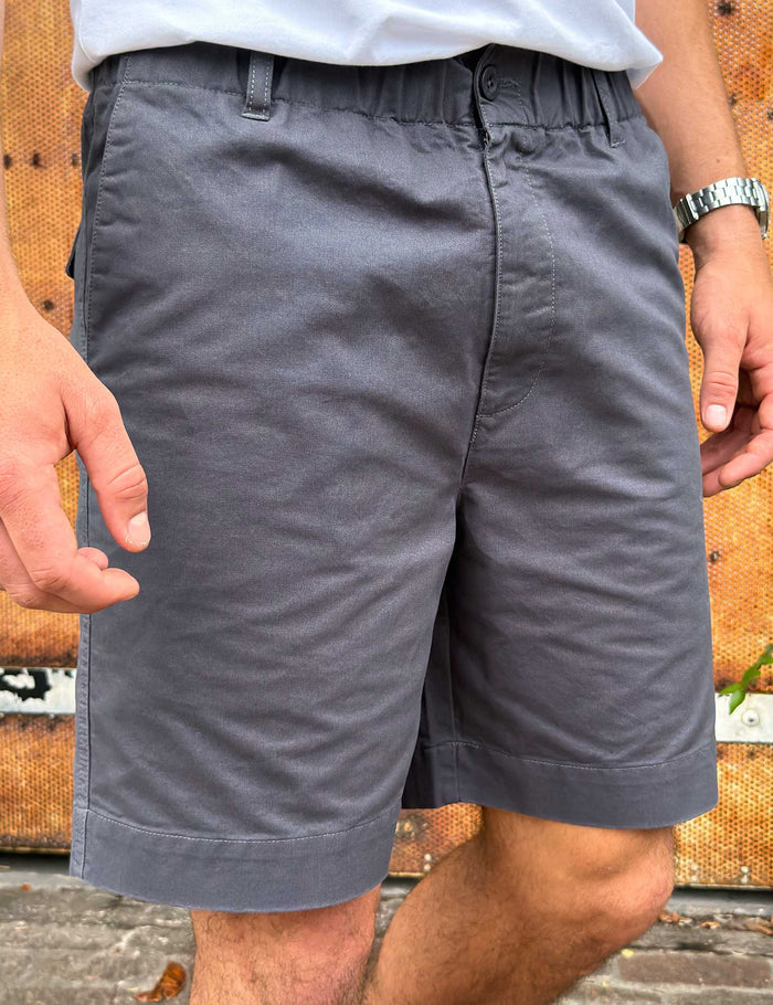Chad Elastic Waist Relaxed Short - Charcoal