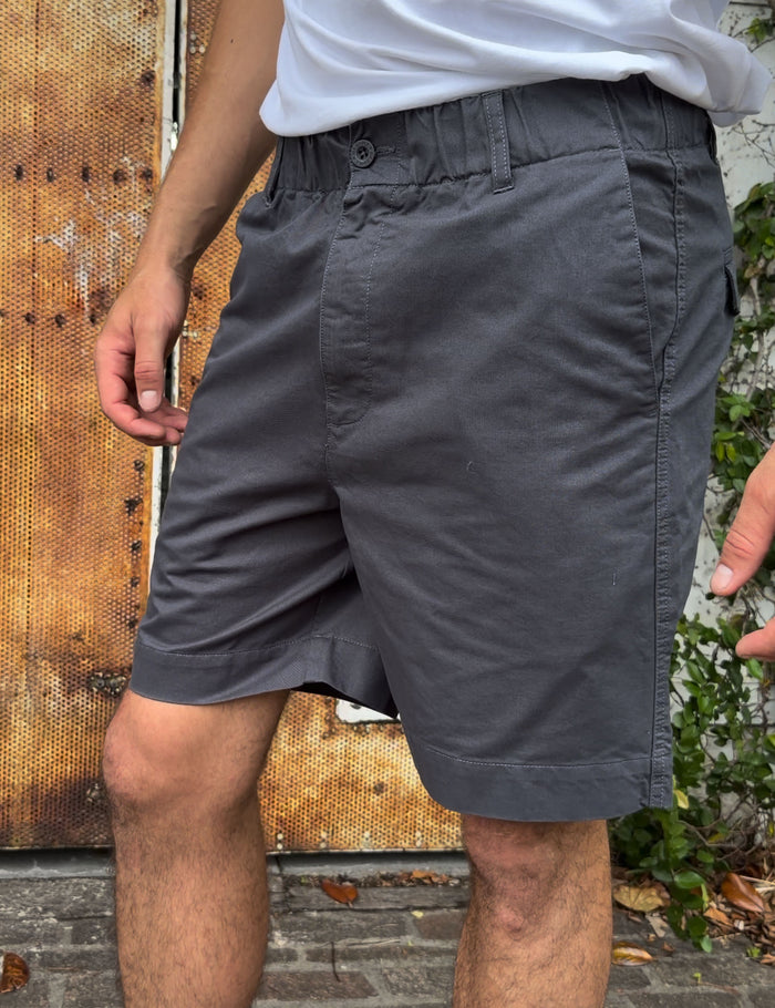 Chad Elastic Waist Relaxed Short - Charcoal