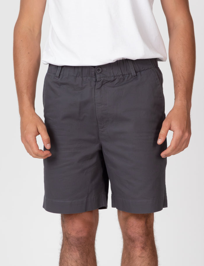 Chad Elastic Waist Relaxed Short - Charcoal