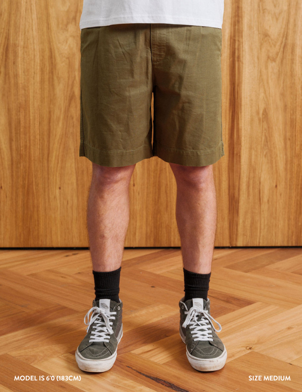 Chad Elastic Waist Relaxed Short - Fatigue