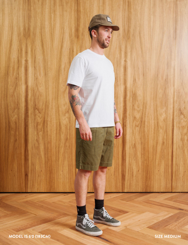 Chad Elastic Waist Relaxed Short - Fatigue