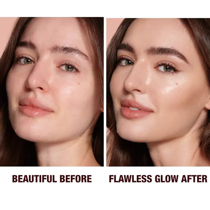 Charlotte Tilbury Hollywood Flawless Filter in Deep NIB, showcasing the luminous liquid highlighter in its sleek packaging.