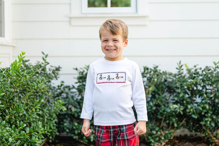 Christmas Geese Smocked Beau T-Shirt/Pants Set