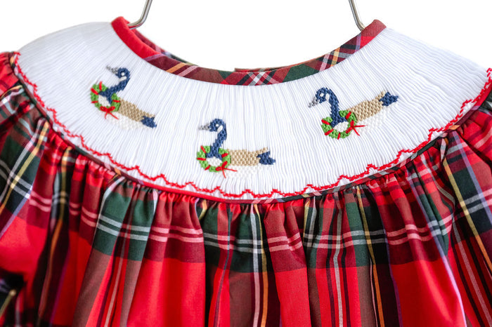 Christmas Geese Smocked Helen Dress