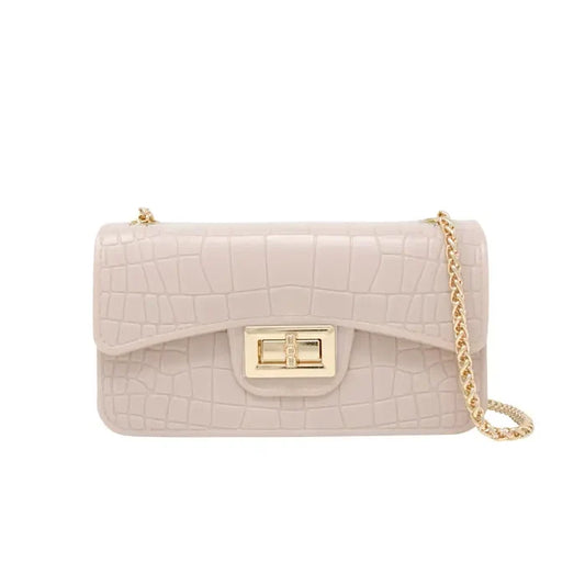 Classic Jelly Crocodile Bag-Cream