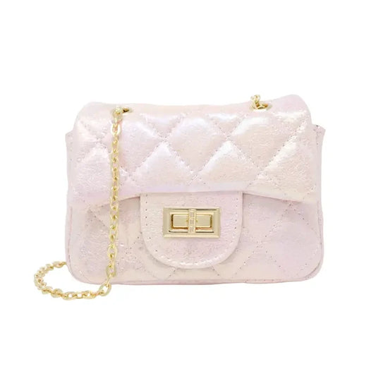 Classic Metallic Rainbow Mini Bag-Pearl