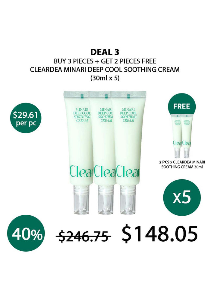 (BUY 3+2 FREE) CLEARDEA MINARI SOOTHING CREAM