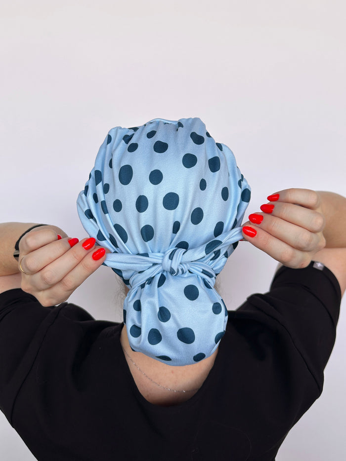 Cloud Caps Scrub Cap | Blue Polkadot