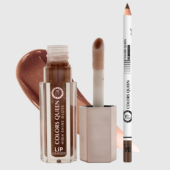 Colors Queen Lip Luminizer Gloss & Lip Liner Combo Pack Of 2 Highly Pigmented