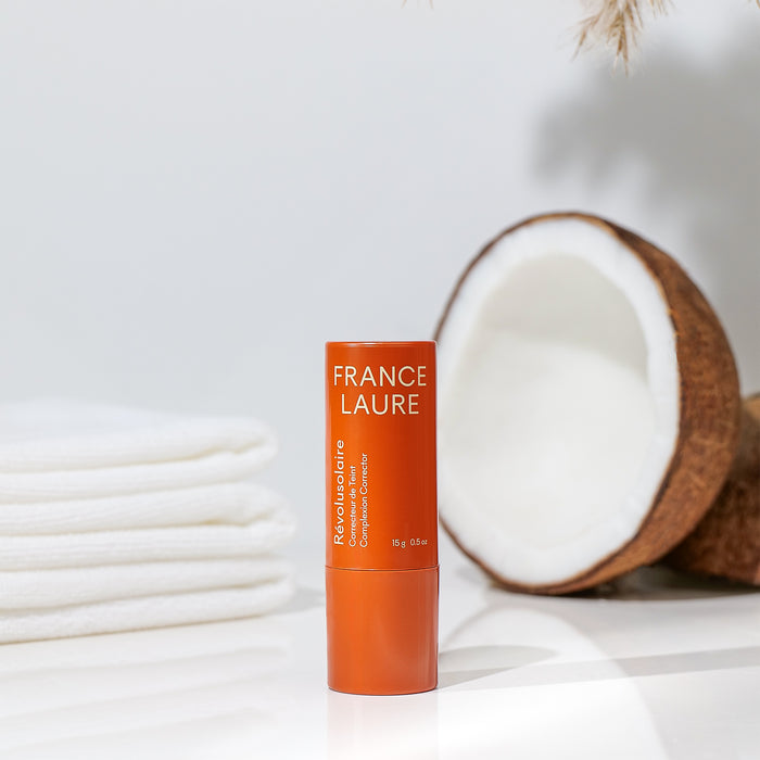 France Laure Révolusolaire complexion corrector stick with coconut and towels, natural skincare for all skin types