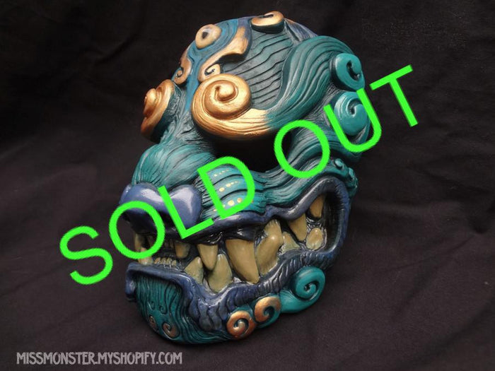 Copy of PAINTED GREEN KOMAINU MASK