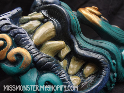 Copy of PAINTED GREEN KOMAINU MASK