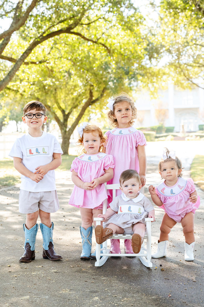 Cowboy Boots Smocked Henry Bubble
