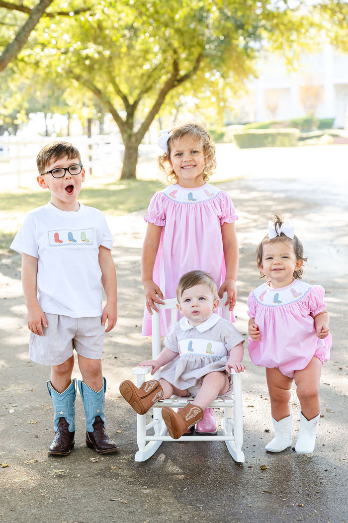 Cowgirl Boots Smocked Birdie Bubble