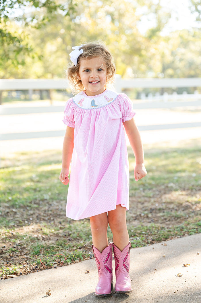 Cowgirl Boots Smocked Helen Dress