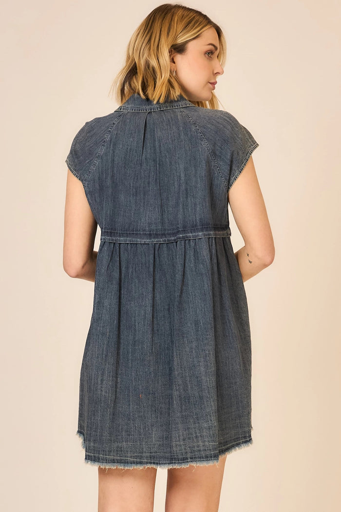 Cozy Co. Denim Button Down Mini Dress