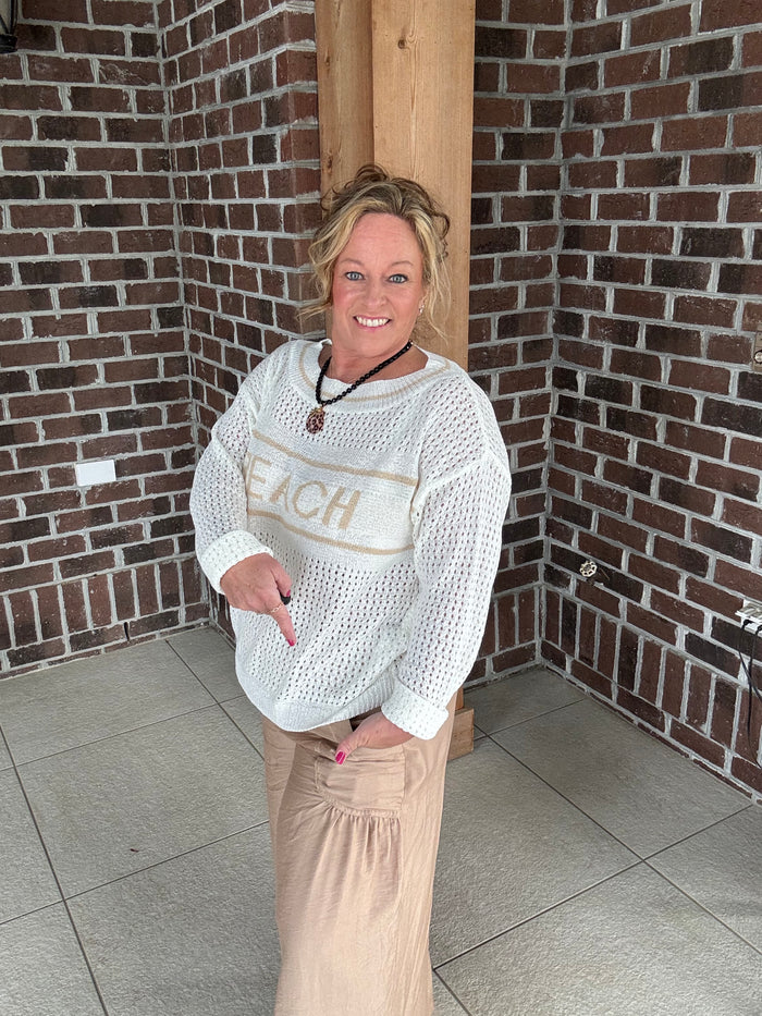 Cozy Co. Open Knit Beach Sweater