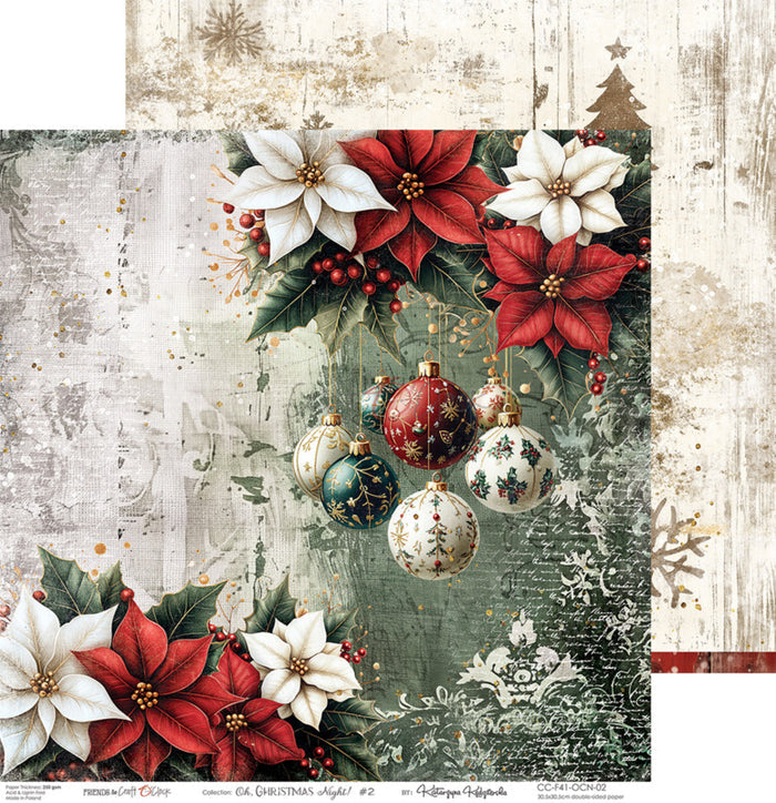 Craft O'Clock - 12X12 Paper Pad - Oh Christmas Night. Available at Embellish away located in Bowmanville Ontario Canada.