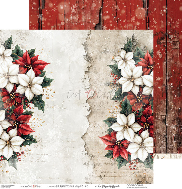 Craft O'Clock - 12X12 Paper Pad - Oh Christmas Night. Available at Embellish away located in Bowmanville Ontario Canada.