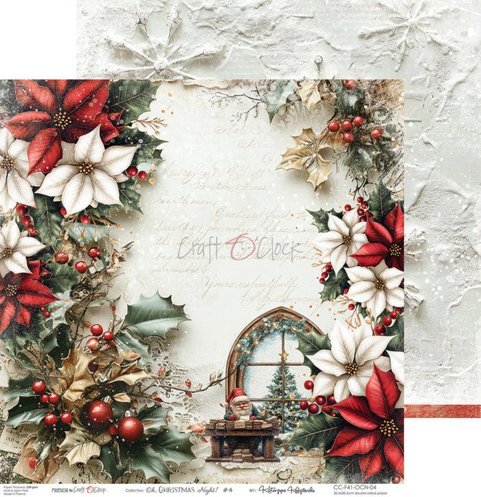 Craft O'Clock - 12X12 Paper Pad - Oh Christmas Night. Available at Embellish away located in Bowmanville Ontario Canada.