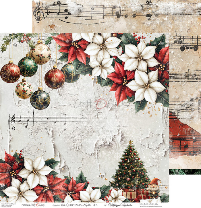 Craft O'Clock - 12X12 Paper Pad - Oh Christmas Night. Available at Embellish away located in Bowmanville Ontario Canada.
