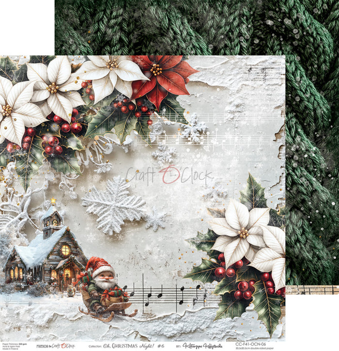 Craft O'Clock - 12X12 Paper Pad - Oh Christmas Night. Available at Embellish away located in Bowmanville Ontario Canada.