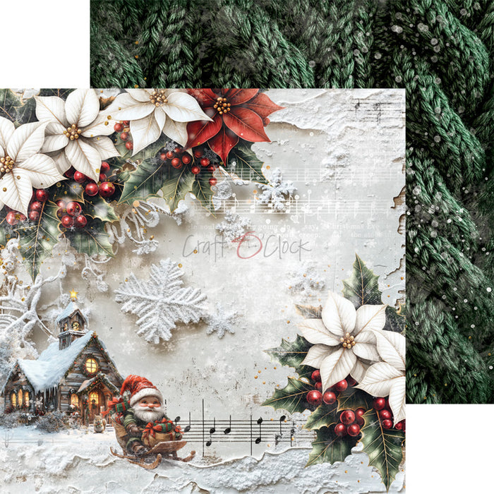 Craft O'Clock - 8X8 Paper Pad - Oh Christmas Night. Available at Embellish Away located in Bowmanville Ontario Canada.
