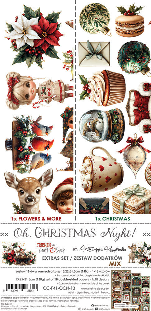 Craft O'Clock - Extras Set - Oh Christmas Night - Mix. Available at Embellish Away located in Bowmanville Ontario Canada.