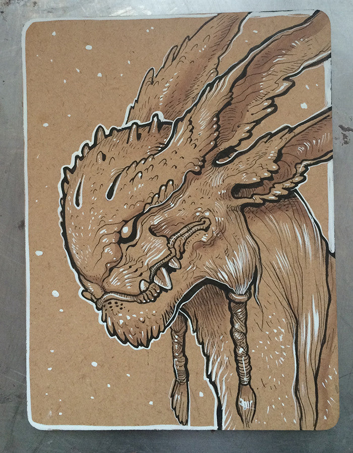CREATURE INK DRAWING- BUNNY MONSTER