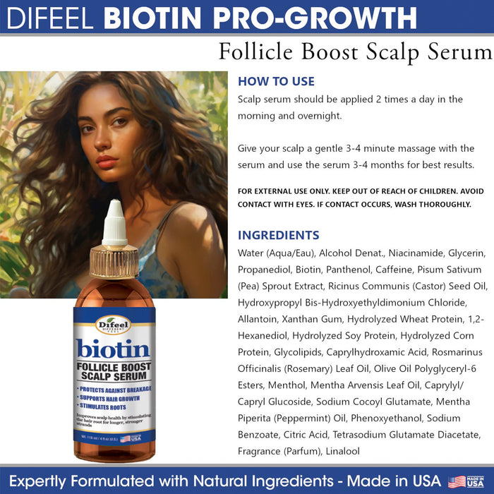 Difeel Biotin Follicle Boost Scalp Serum 4oz/118ml