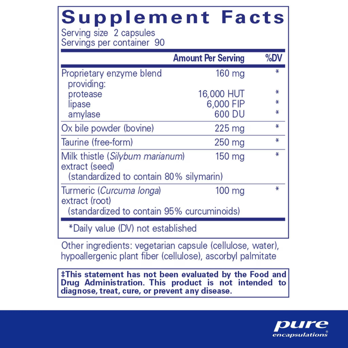 Digestion GB 180 capsules by Pure Encapsulations
