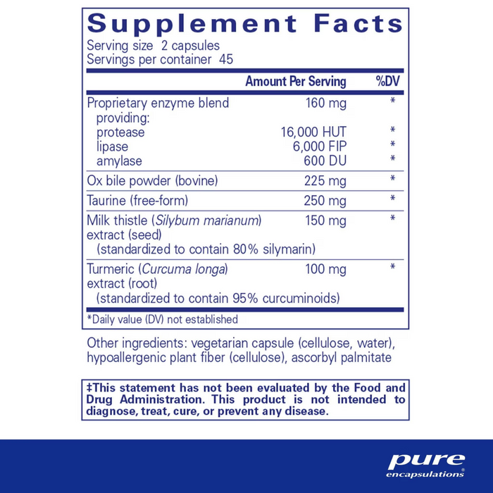 Digestion GB 90 capsules by Pure Encapsulations