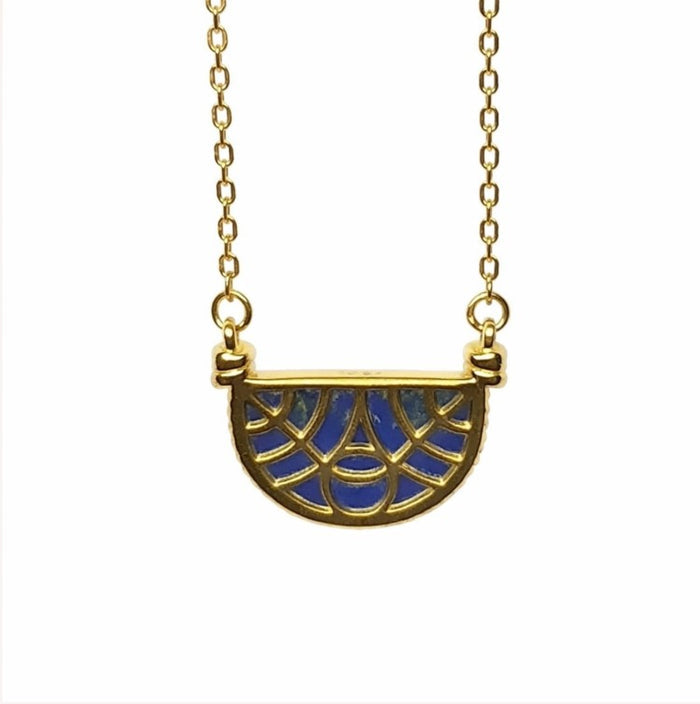 Eclipse Sterling Silver Gold Lapis Lauli Pendant