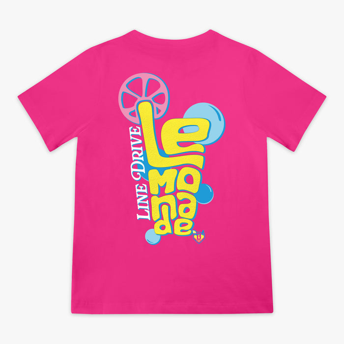 Pink Electric Lemonade youth graphic tee — back view