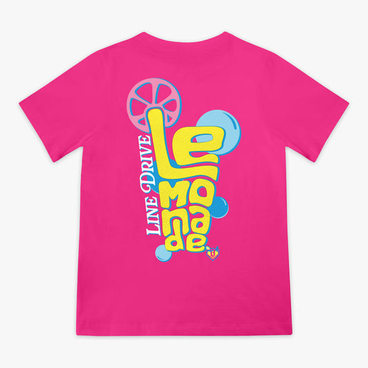 Pink Electric Lemonade youth graphic tee — back view