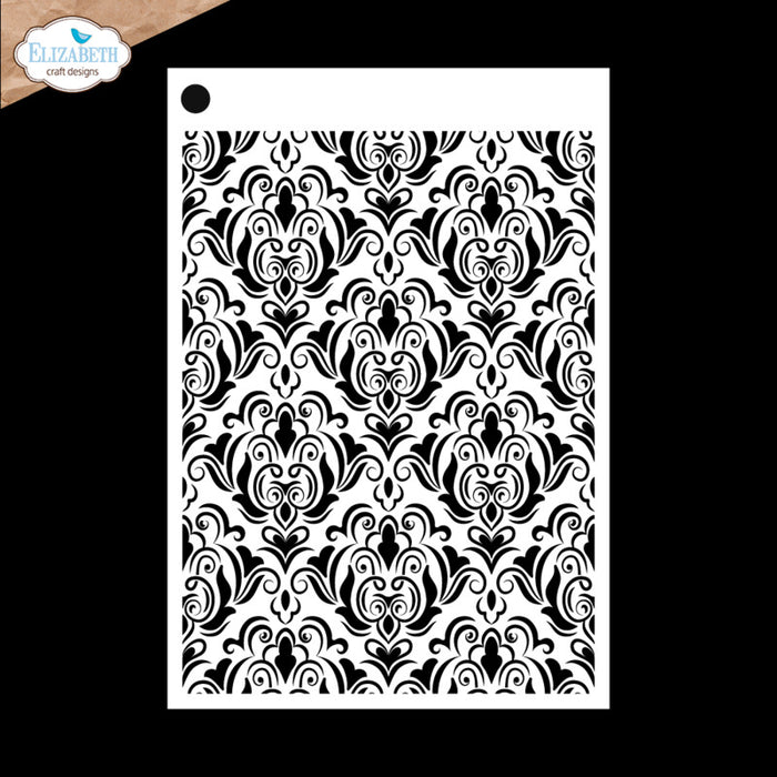 Elizabeth Craft - Stencil - Journal Stencils 11. Measuring approx. 5.9" x 8.7". Available at Embellish Away in Bowmanville Ontario Canada. Wallpaper pattern.
