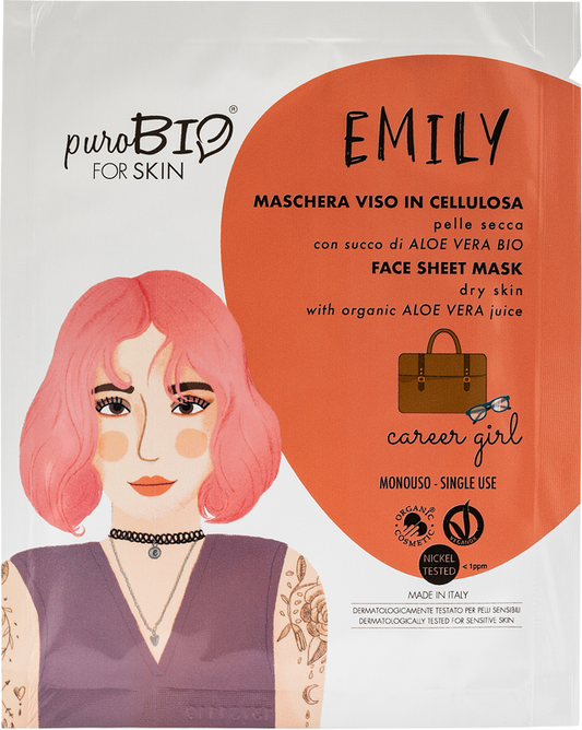 EMILY career girl FACE MASK in CELLULOSE - for DRY SKIN