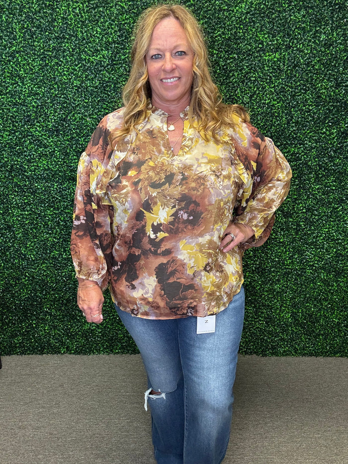 Entro Fall Floral Blouse