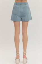 Entro Horsebit Detail High Waisted Shorts