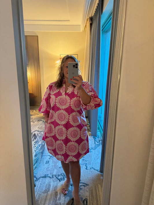 Entro Printed Bracelet Sleeve Mini Dress