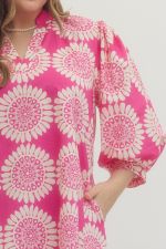Entro Printed Bracelet Sleeve Mini Dress