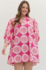 Entro Printed Bracelet Sleeve Mini Dress