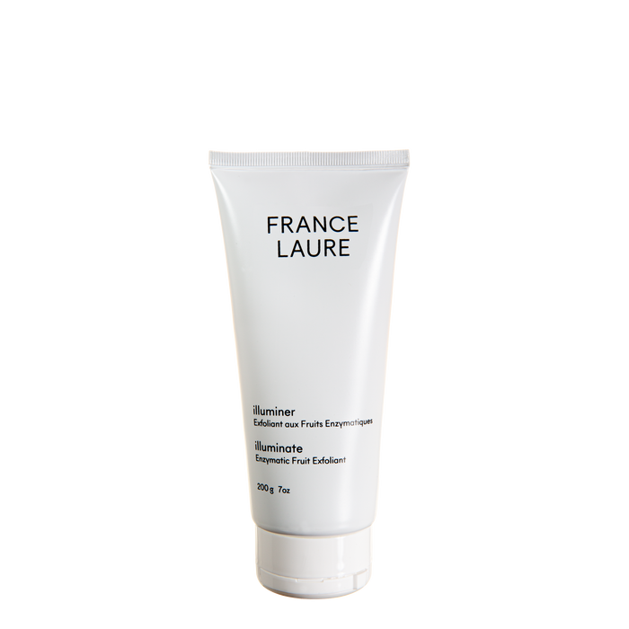 France Laure Illuminate Enzymatic Fruit Exfoliant in white tube, 200g facial scrub for radiant skin texture